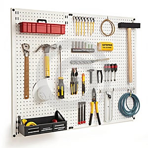 Wall Pegboard isolated on white background