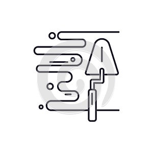 Wall plaster line icon concept. Wall plaster vector linear illustration, symbol, sign