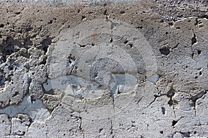 Wall plastered with cement