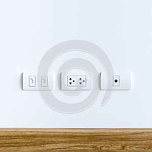Wall Plug for electric, telephone and cable television