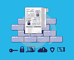 Wall with privacy data set icons