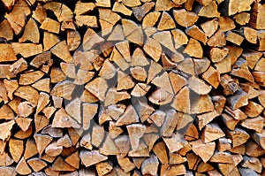 Wall of the put firewood