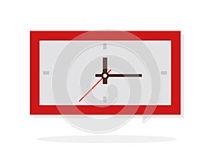 Wall rectangular clock vector flat isolated