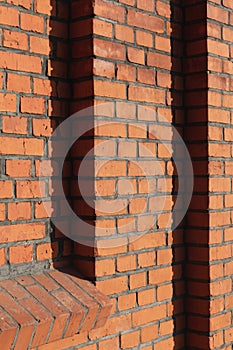 Wall with red brick edges photo