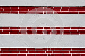 Wall with red-brick layer