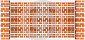 Wall red brick pastel color for background, concrete wall with brown bricks post for backdrop, pattern brick on wall structure of