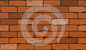 Wall of red brick seamless background. vector