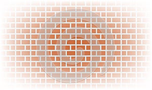 Wall red brick and white blurred soft edges for background, concrete wall with red brown brick backdrop, pattern brick on wall