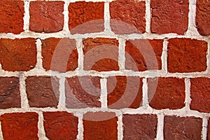 Wall of red bricks. Old brick wall background