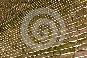 Wall with red bricks. Old brick wall background. grunge brick background