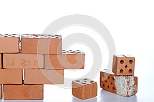 Wall with red bricks symbolic house building