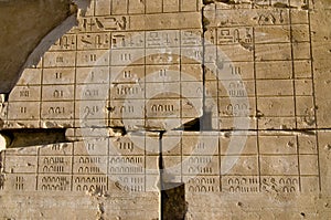 Wall relief of Ancient Egyptian calendar, Karnak,