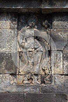 Wall relief closeup, Borobudur temple, Java, Indonesia