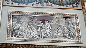 Wall relief in Interior of St. Andrea of City of Mantova  Lombardy, Italy