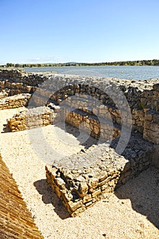 Wall of the Roman dam of Proserpina, province of Badajoz, Spain photo