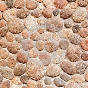 Wall round stone rock texture and seamless background