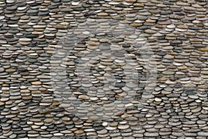 Wall round stone rock texture and seamless background