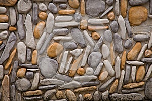 Wall round stone rock texture and seamless background