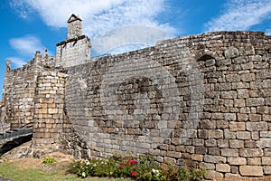 Wall and ruins of the castle of Ribadavia village, province of Orense. Galicia, Spain