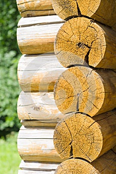 Wall of a rural log house