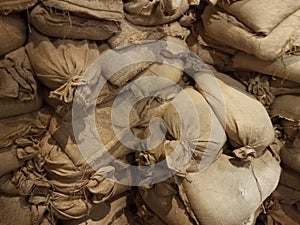 Wall of sandbags