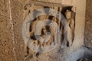 Wall Sculpted Figures, Ajanta Caves, Aurangabad, Maharashtra, India