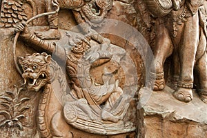 Wall sculpture in Trimit temple