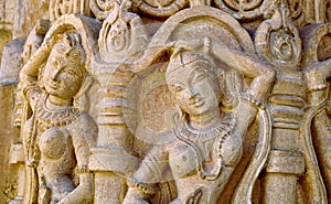 Wall sculptures of Indian Classical dancers