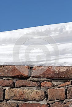 Wall, snow and sky