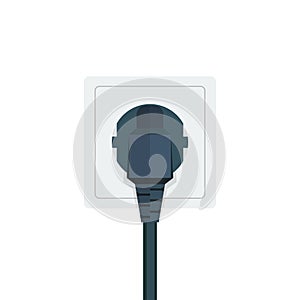 Electrical wall socket plug illustration on a white background