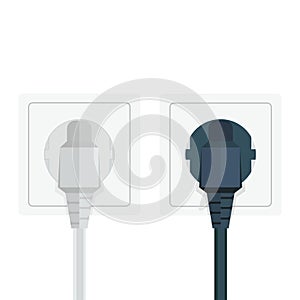 Electrical wall socket plug illustration on a white background