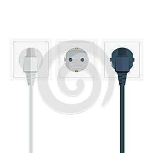 Electrical wall socket plug illustration on a white background