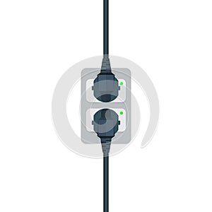 Electrical wall socket plug illustration on a white background