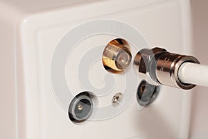 Wall socket and Coaxial cable photo