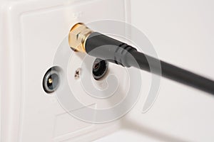 Wall socket and Coaxial cable