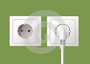 Wall socket and electric plug