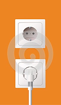 Wall socket and electric plug