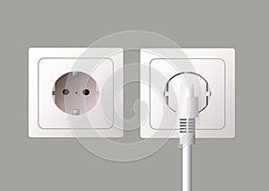 Wall socket and electric plug