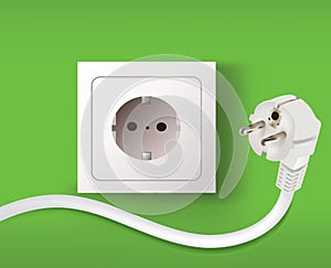 Wall socket and electric plug