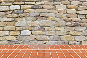 Wall stone tile floor