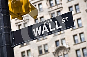 Wall street direction sign, New York