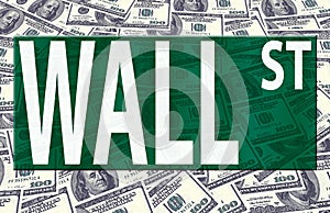 Wall street logo on us dollars