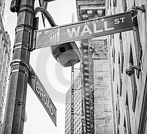 Wall Street in New York city.