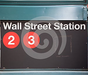 Wall Street road sign New York Stock Exchange