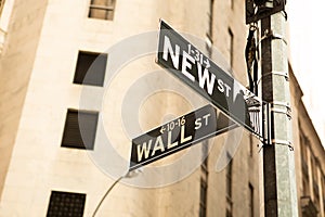 Wall street sign