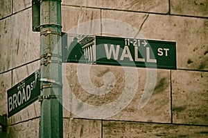 Wall Street Sign