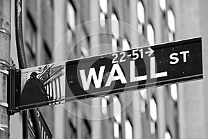 Wall street sign in New York City