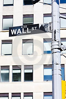 Wall Street Sign, , New York City, USA