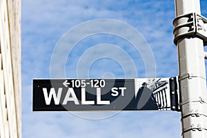 Wall Street Sign, , New York City, USA