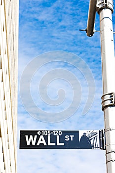 Wall Street Sign, , New York City, USA